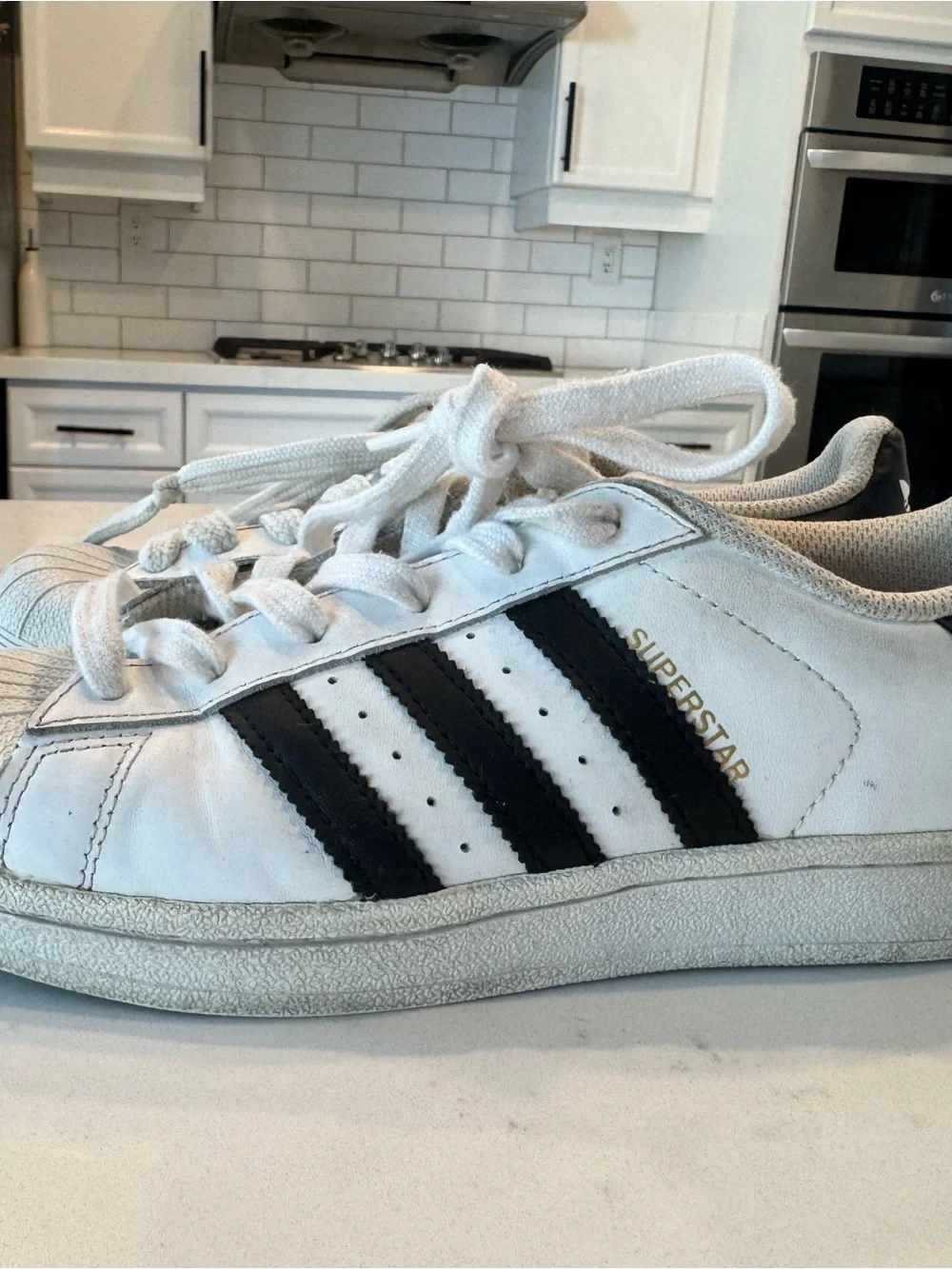 adidas Kids White and Black Superstar Sneakers